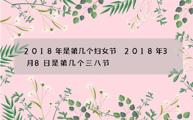 2018年是第几个妇女节 2018年3月8日是第几个三八节